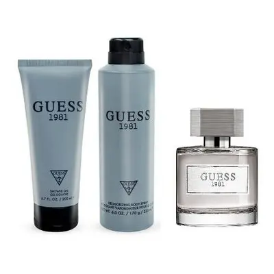 Guess 3 Pcs Set For Men: 3.4 Eau De Toilette Spray + 6.7 Shower Gel + Oz Deodorizing Body Spray 