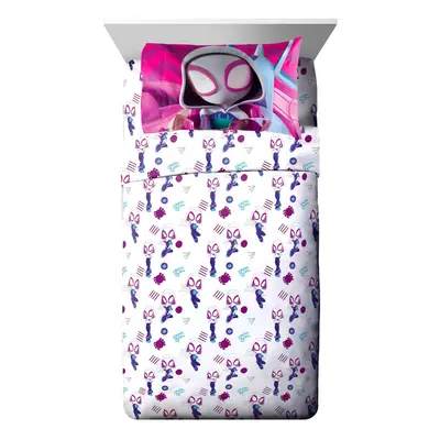 Marvel Spidey & His Amazing Friends Ghost Spider Gwen Twin Size Sheet Set - Super Soft Kids Piec