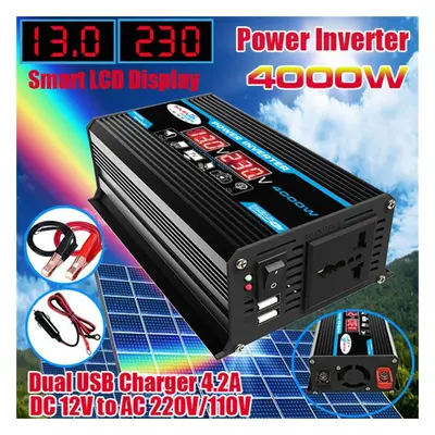 (black, 12V-AC220V) Car Inverter 4000w Power Inverter Voltage Convertor Transformer 12v To 110v/