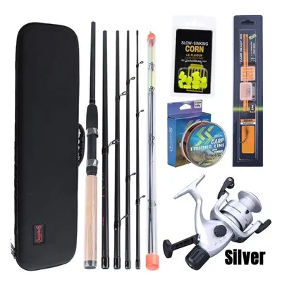 (silver, 3m) Fihsing Rod And Reel Combo 3.0m Carp Fishing Rod M H Power Feeder Rod And Carp Reel