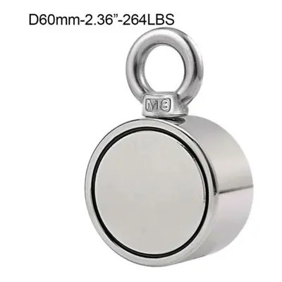 (60mm) D48/60/94mm Double Side Round Neodymium Eyebolt Salvage Fishing Magnet Equipment