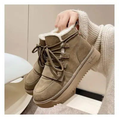 (Not Specified, 39) Designer Chelsea Snow Boots Winter Short Plush Fur Warm Ankle Flats Platform