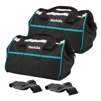 2 x Makita Tradesmans Holdall Tool Bag 15" 36cm Blue Black Pockets + Strap