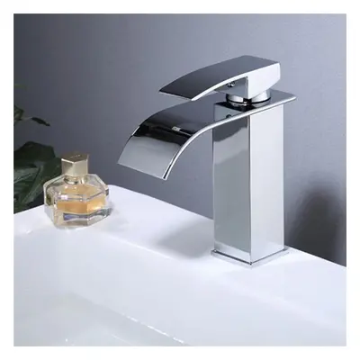 (silver) Wide Mouth Waterfall Faucet Bathroom Vanity Vessel Sinks Mixer Tap Water Faucet