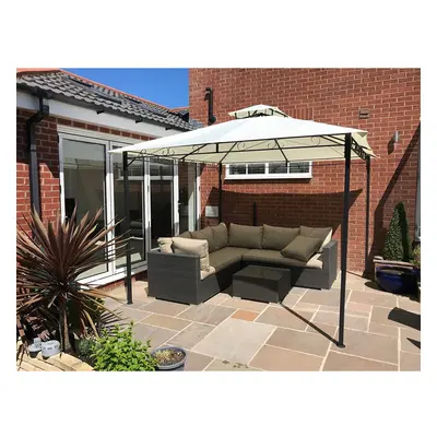 (Malaga 3x3 Gazebo Ecru) Garden Gazebo Party Shelter Malaga Canopy 3m x 3m