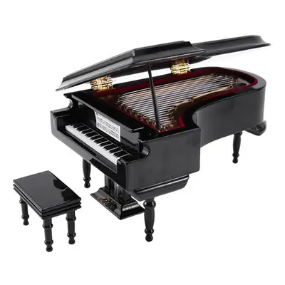 JJBRDZ Grand Piano Model Kit with Chair,for Home(Black, Without Music) Large