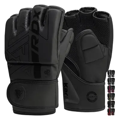 (Medium, Black) RDX MMA Gloves for Grappling and Sparring