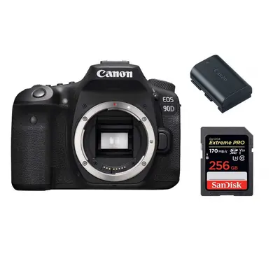 CANON EOS 90D Body+SANDISK Extreme Pro 256GB 170MB/s+LP-E6N Battery