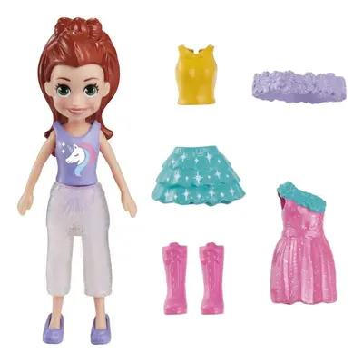 Polly Pocket Lilac Shimmer & Shine Fashion Pack Playset Includes a doll additional garments and 