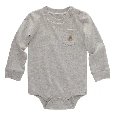 Carhartt Long-Sleeve Pocket Bodysuit Grey Heather Months