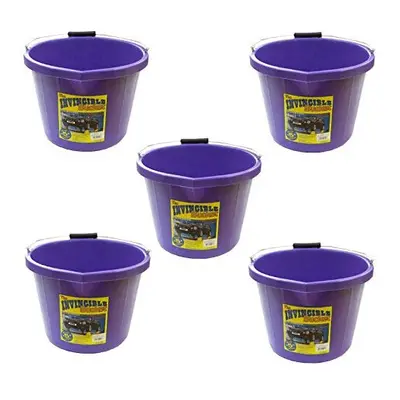 5 X Airflow Heavy Duty Invincible Builders Bucket Purple Gallon Litre