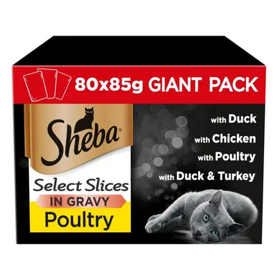 80pk Sheba Select Slices Poultry Collection In Gravy - x 85g Pouches