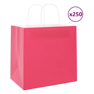 (pink, x x cm) vidaXL Paper Bags pcs with Handles Brown 21x11x36 cm Paper Grocery Bag