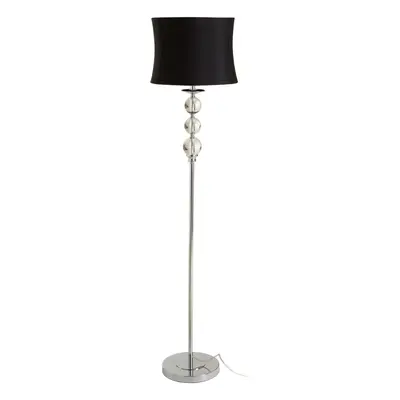 Premier Housewares Wooden Bamboo Tripod Floor Lamp Tall Led Black Top Silver Finish Self Standin