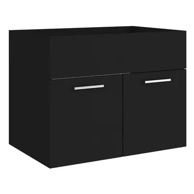 (black) vidaXL Sink Cabinet Bathroom Vanity Unit Wall Storage Cupboard Engineered Wood