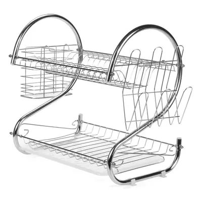 Multifunction Tier Kitchen Dish Cutlery Drainer Rack Drip Tray Plate Holder Drain Shelf