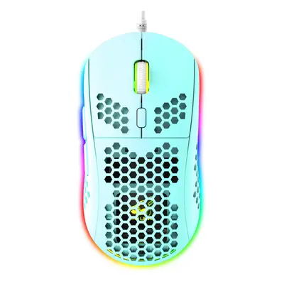 (Green) Wired Game Mouse Breathing RGB Colorful Honeycomb Hollow 12000DPI Gaming Mouse USB Wired