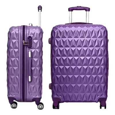 (PURPLE) Hard Shell Suitcase Spinner Wheels ABS Trolley