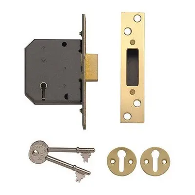 Yale Locks PM552 Lever Mortice Deadlock 80mm 3in Polished Brass