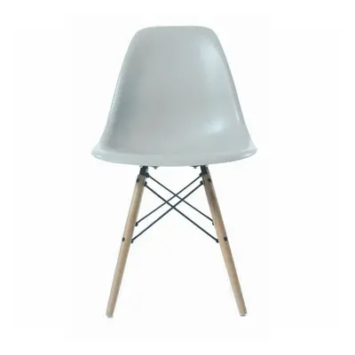 (LIGHT GREY , SINGLE CHAIR ) MOF Dining Chairs Retro Wooden Legs Dining Chair