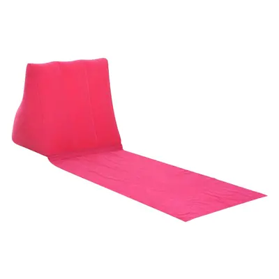 (Pink) Foldable Soft Inflatable Beach Mat Festival Camping Leisure Lounger Back Pillow Cushion C