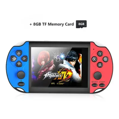 (blue,red, single) Retro Handheld Game Player Built-in Games Game X7 Plus Portable Console Audio