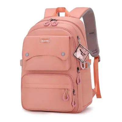 (pink-orange) Winter Fashion Children Backpack Middle High School Girl&apos;s Schoolbag Large Ca