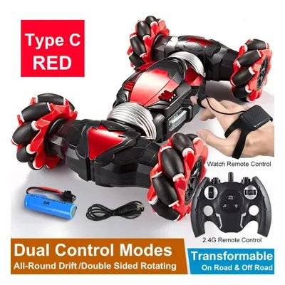 (red, C) New Gesture Sensing Remote Control Car Lighting Stunt Car Twist Off-road Vehicle Degree