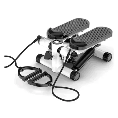 (black,white) Mini Stepper For Exercise At Home With Resistance Bands Lcd Display Capacity 100kg