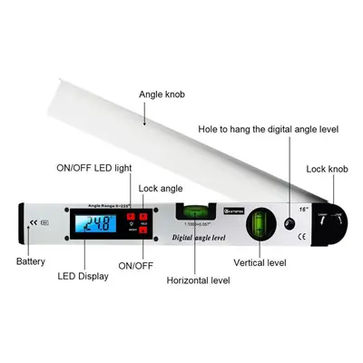 Digital Goniometer Electronic Protractor Degree Angle Finder 400mm Level Measuring Gauge Meter I