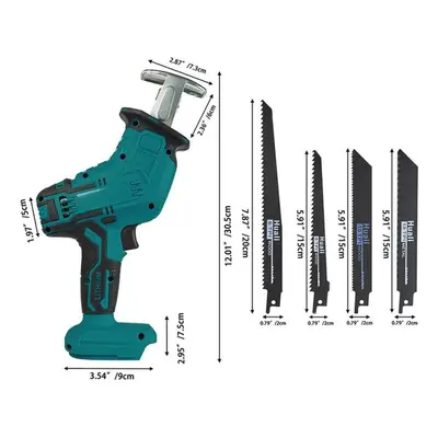 (as the picture, no plug) Cordless Electric Reciprocating Saw Multifunctional Portable Wood Cutt