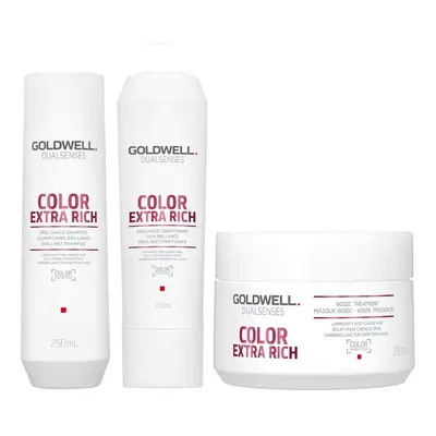 Goldwell Dualsenses Color Extra Rich Shampoo 250ml, Conditioner 200ml and 60sec Treatment 200ml