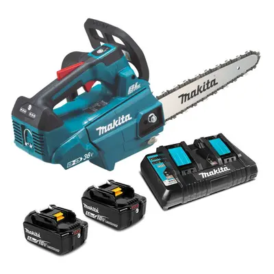 Makita DUC256 Twin 18v / 36v LXT Cordless Lithium Ion Chainsaw 250mm 2x5.0ah