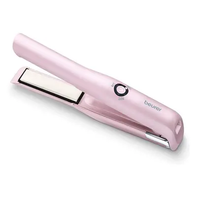 Beurer HS battery-powered hair straightener with USB charging, three temperature settings and fa