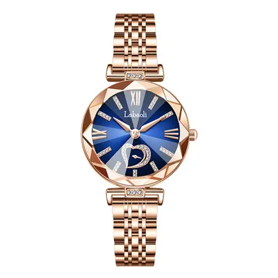 (Blue) Women's Quartz Watches 33mm Waterproof Luxury Crystal Wrist Watch