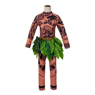 (Adult L) Adult Kids Halloween Moana Maui Tattoo T Shirt Pants Costume Cosplay Outfits