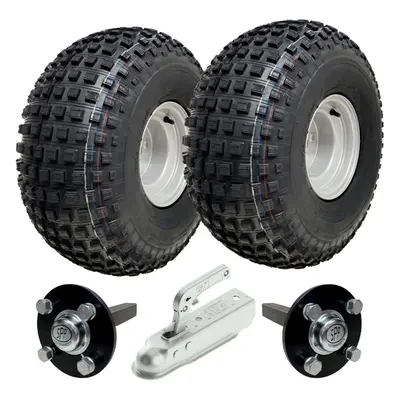 22x11.00-8 Knobby ATV Quad Trailer Kit Wheels Axles Hitch Load Capacity 310kgs