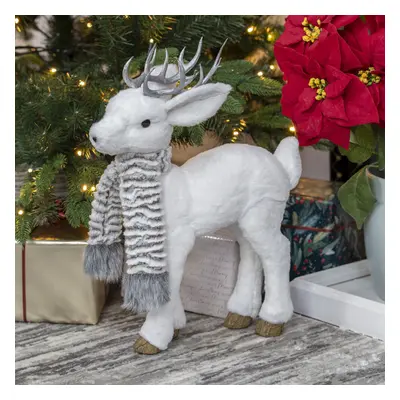 (Reindeer) The Christmas Workshop Faux Fur Christmas Animal Decorations