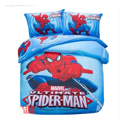 (Blue, Doubleï¼3pcsï¼) 3D Spiderman Bedding Set