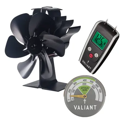 My Stove Fan, Magnetic Stove Thermometer in Green & Moisture Meter