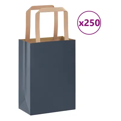 (blue, x x cm/ pcs) vidaXL Paper Bags pcs with Handles White 21x11x28 cm Paper Grocery Bag