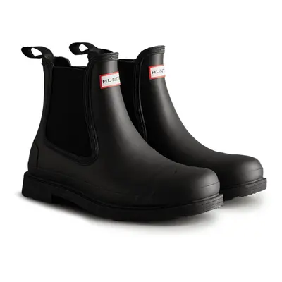 (Black, (Adults')) Hunter Commando Rubber Men's Black Wellington Boots