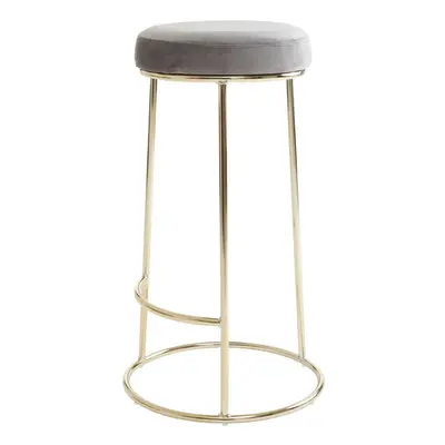 Premier Housewares Manhattan Grey Velvet Tall Bar Stool