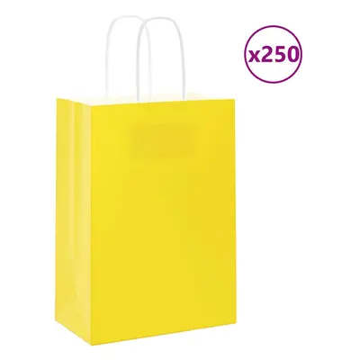 (yellow, x x cm) vidaXL Paper Bags pcs with Handles Brown 21x11x36 cm Paper Grocery Bag