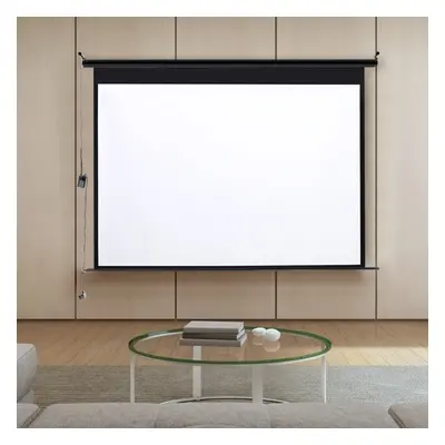 (92 in) 4:3 Electric Motorised Projector Screen White Matte HD Cinema Projection