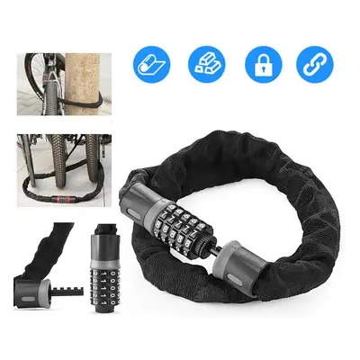 (120cm) Bicycle Lock Safe Metal Anti-Theft Outdoor Bike Chain Lock Security Reinforced Cycling C