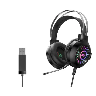 (Black) Virtual Stereo Surround Sound Gaming Headset 3-in-1 USB Plug Noise Reduction Adjustable 