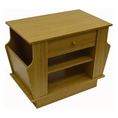 COMPANION - Storage Side / End Table with Magazine Rack - Oak