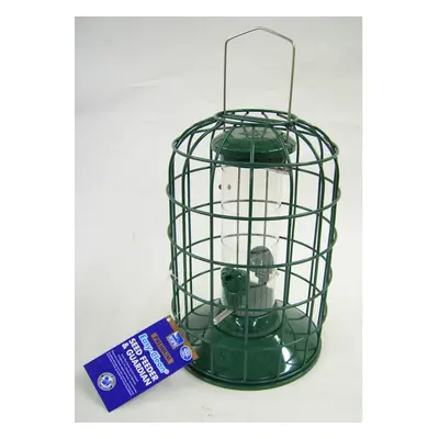 RSPB Hanging Wild Bird Squirrel Proof Seed Feeder, In Green Metal, Heavy Duty for Outdoor & Gard