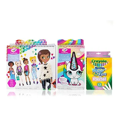 - Creations, Fashion & Unicorns Colouring Set with Stickers, Creative Gift for Girls, Age 6+